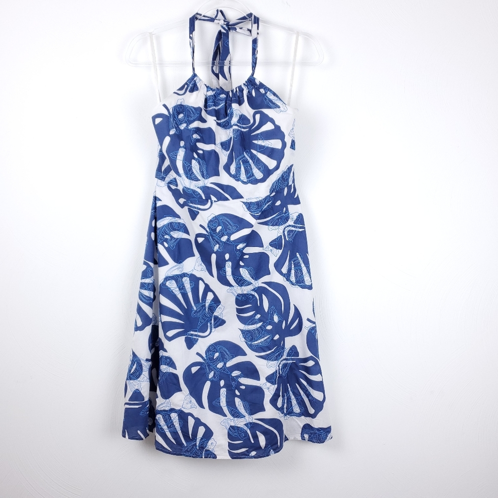 vineyard vines embroidered halter dress